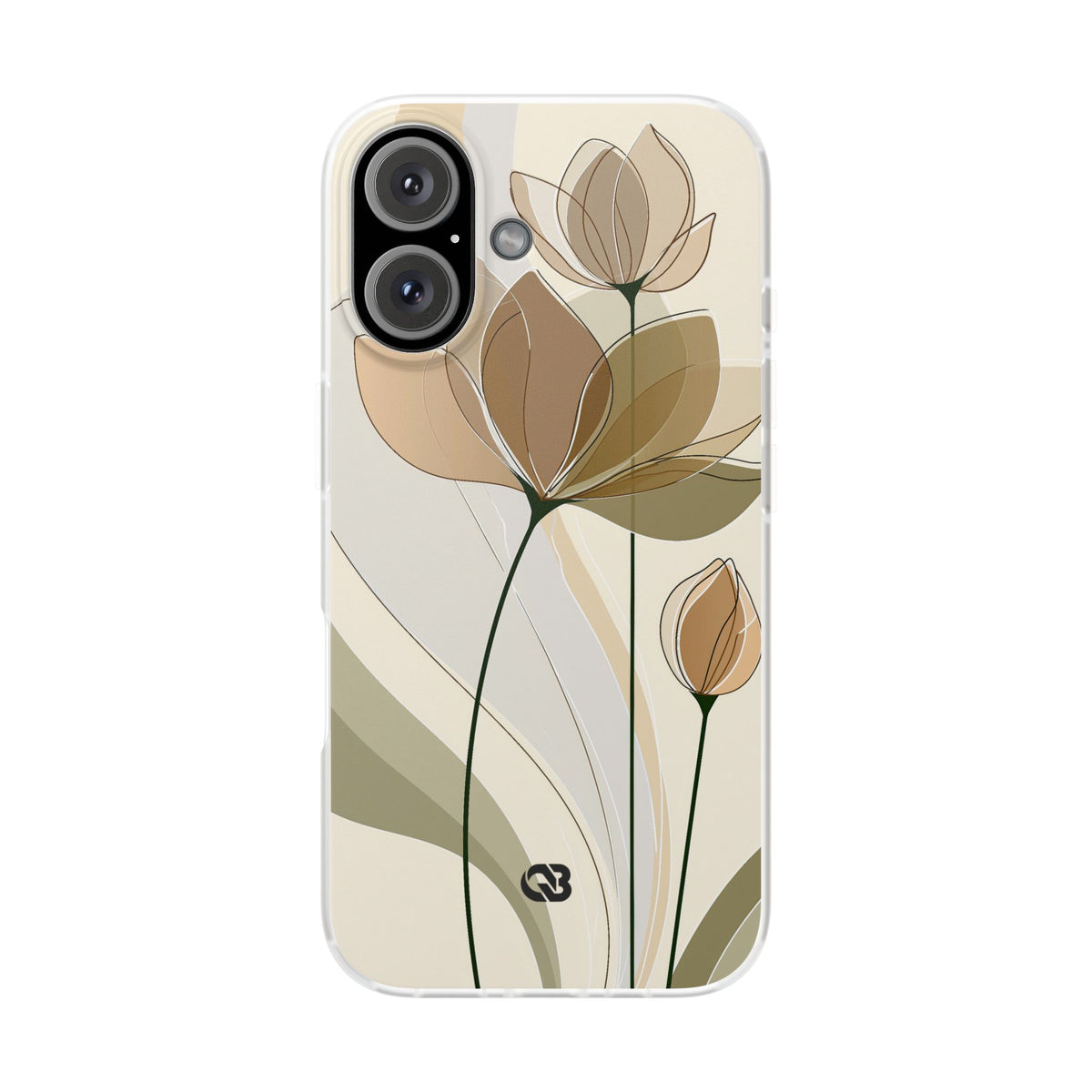 Translucent Petal Contour · Lite Phone Case for iPhone ·  Beige