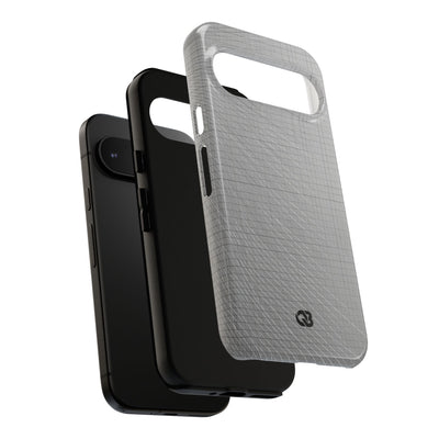 Grey Tough Phone Case for Google Pixel - Chrome Mesh Warp