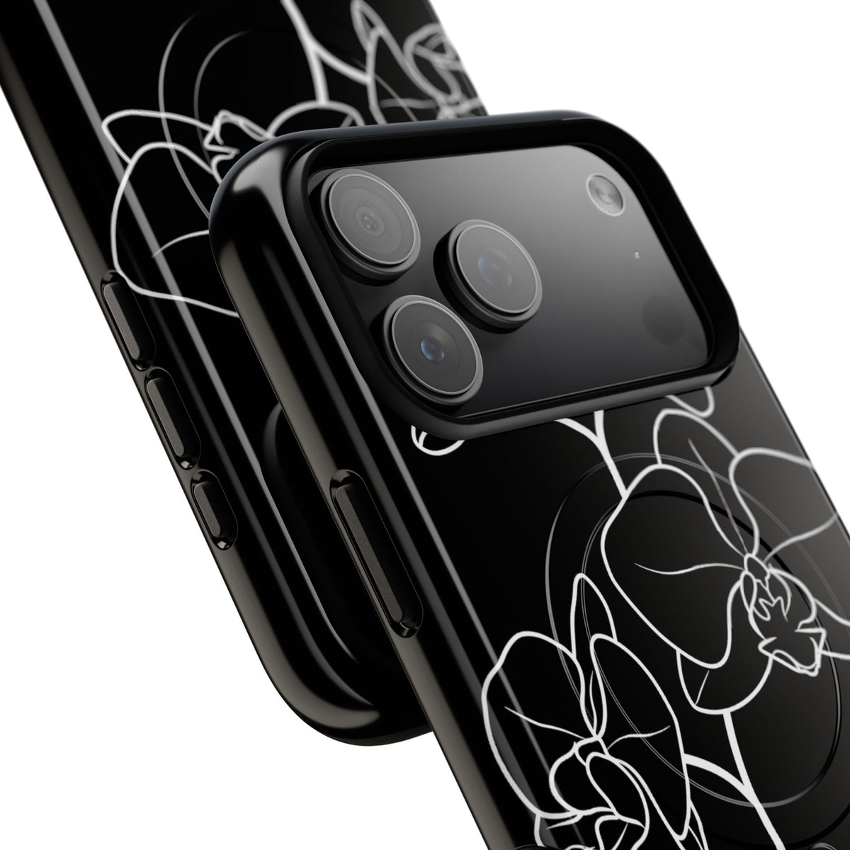 Midnight Orchid · Tough 2.0 Magnetic Phone Case for iPhone · Black