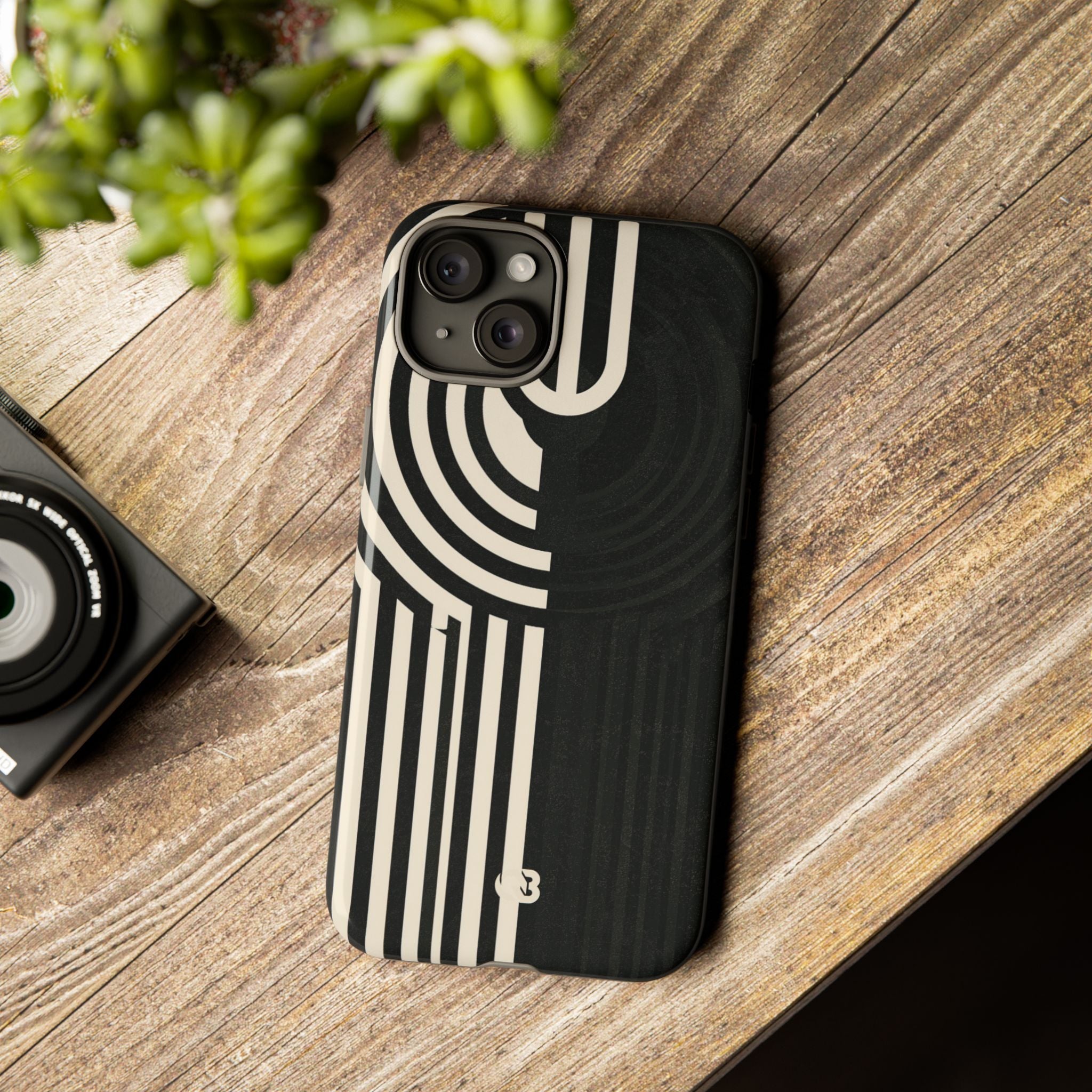 Beige Tough Phone Case for iPhone - Monolith Ivory Signal