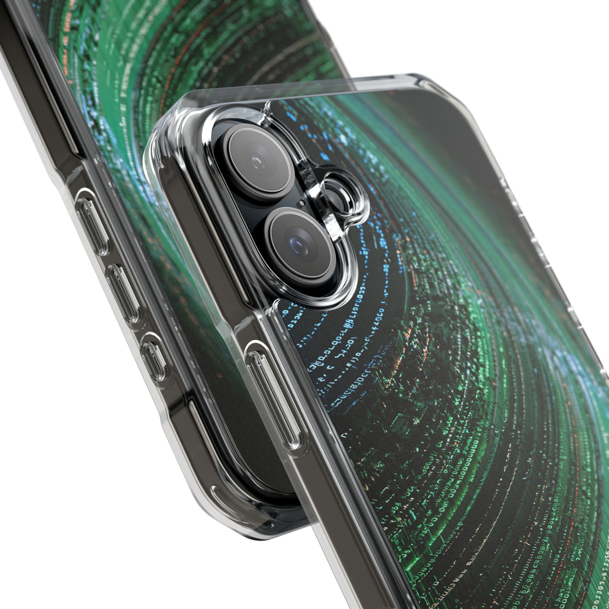 Orbital Data Stream · Clear Impact Magnetic Phone Case for iPhone · Green