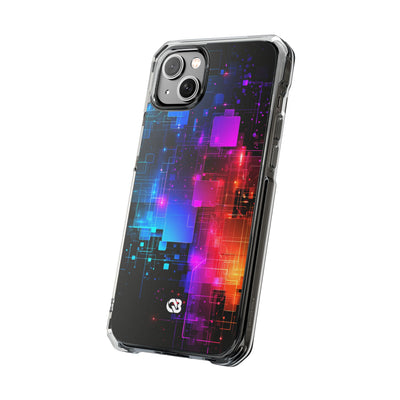 Spectral Circuit Grid · Clear Impact Magnetic Phone Case for iPhone · Black