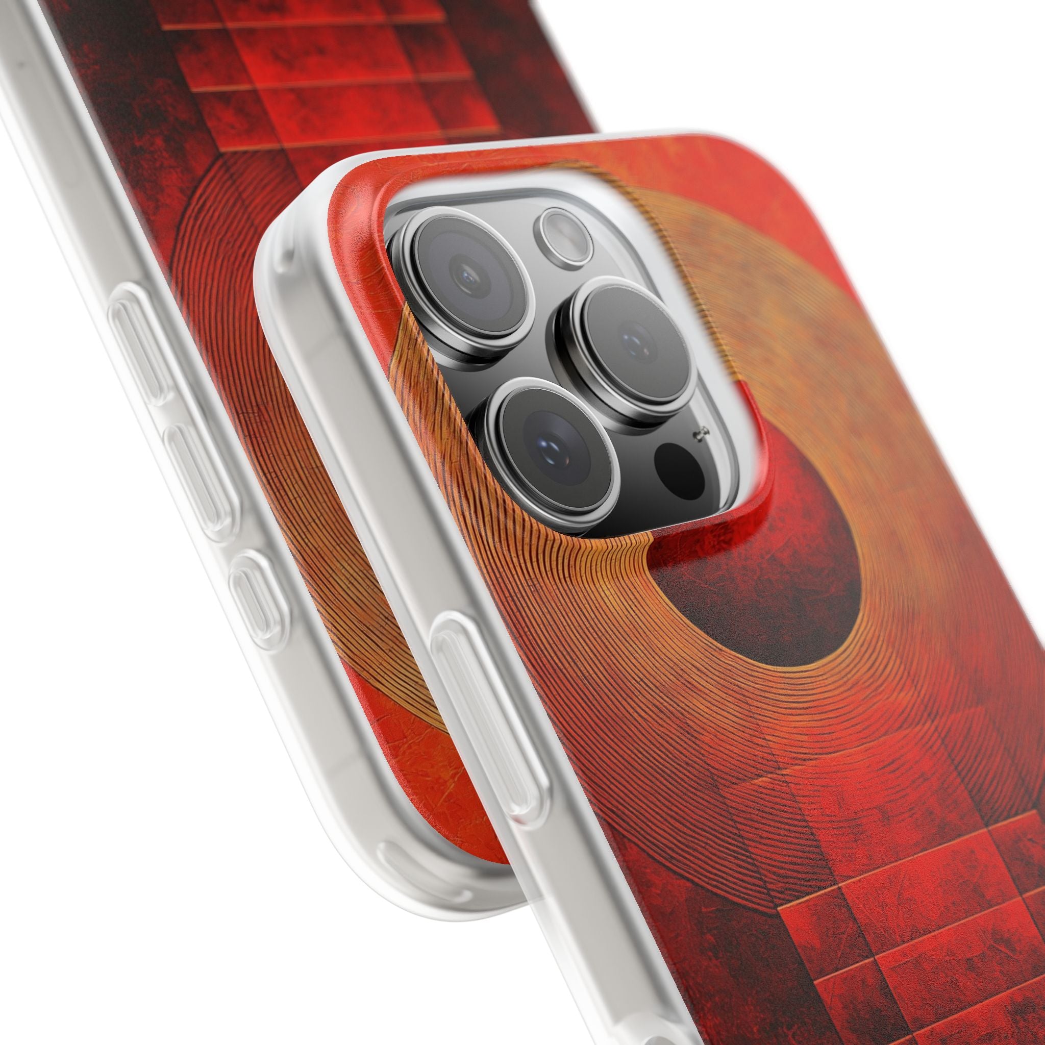 Crimson Solar Halo · Soft Custodia per iPhone
