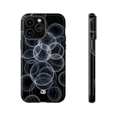 Black Tough Phone Case for iPhone - Frosted Ring Matrix