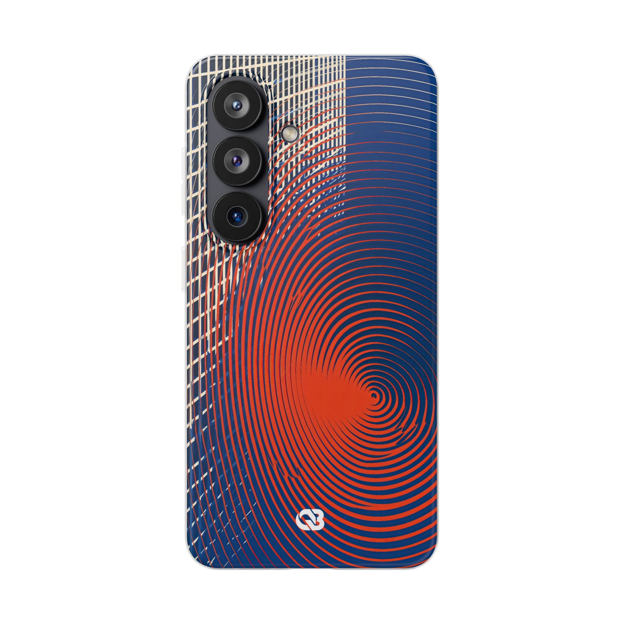 Blue Lite Phone Case for Samsung - Orange Orbit Grid