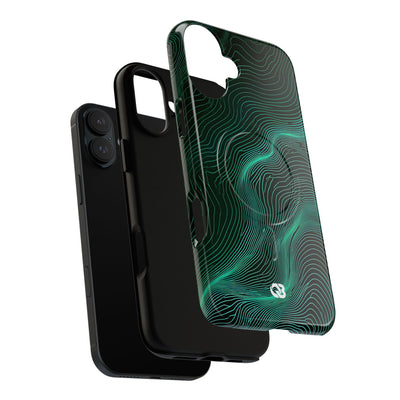 Teal Tough 2.0 Magsafe Phone Case for iPhone - Neon Jade Contour