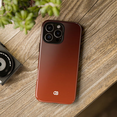 Orange Tough Phone Case for iPhone - Obsidian Ember Fade