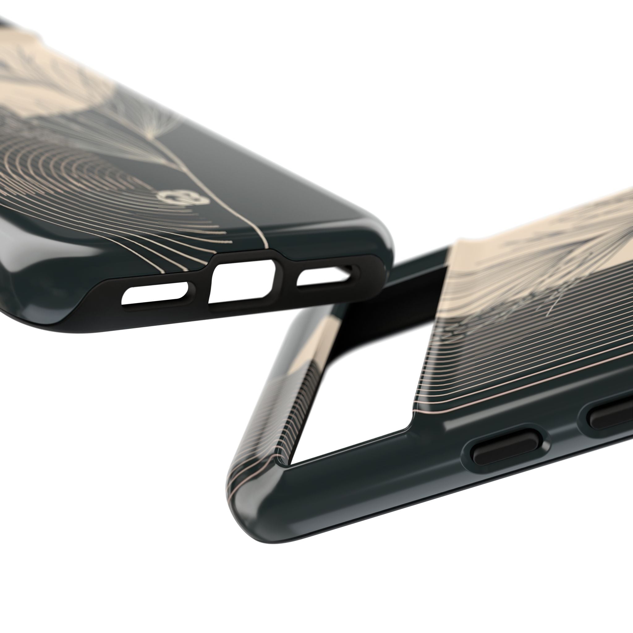 Black Tough Phone Case for Google Pixel - Obsidian Sand Willow