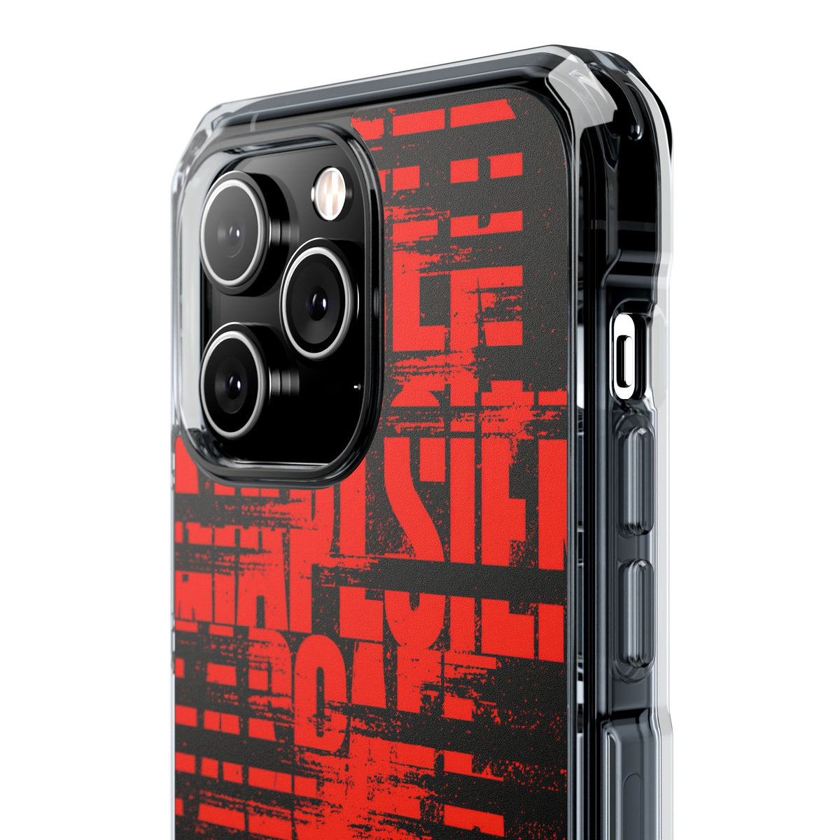Crimson Redaction · Clear Impact Magnetic Phone Case for iPhone ·  Black