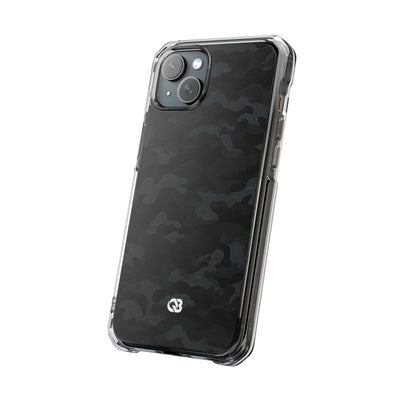 Blackout Urban Camo · Clear Impact Magnetic Phone Case for iPhone · Black