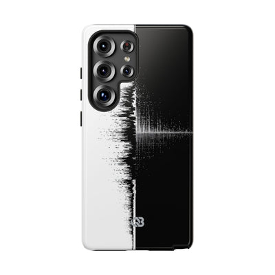 Black Tough Phone Case for Samsung - Static Signal Split