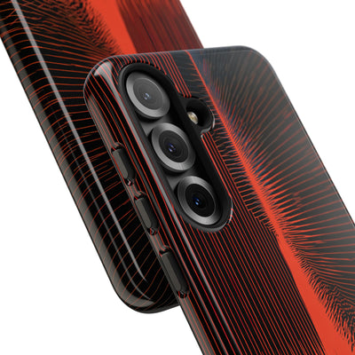 Red Tough Phone Case for Samsung - Crimson Frequency Pulse