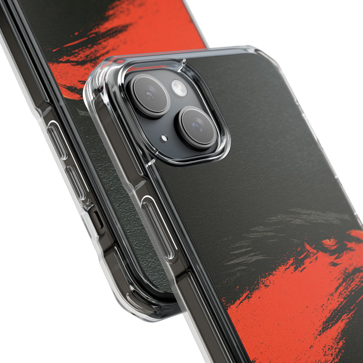 Crimson Raptor Noir · Clear Impact Magnetic Phone Case for iPhone ·  Black