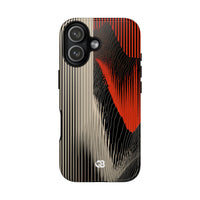 Red Tough Phone Case for iPhone - Crimson Pulse Topo
