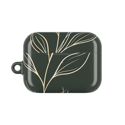 Minimal Botanical Stem · Hard Case for AirPods & AirPods Pro · Green