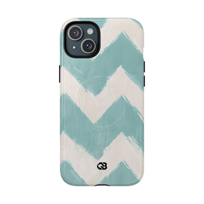 Teal Painted Chevron · Tough+ Phone Case for iPhone · Magsafe