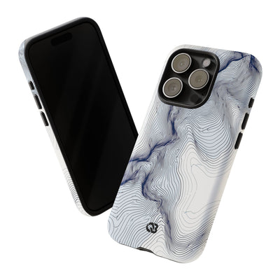 White Tough Phone Case for iPhone - Nordic Ridge Topo