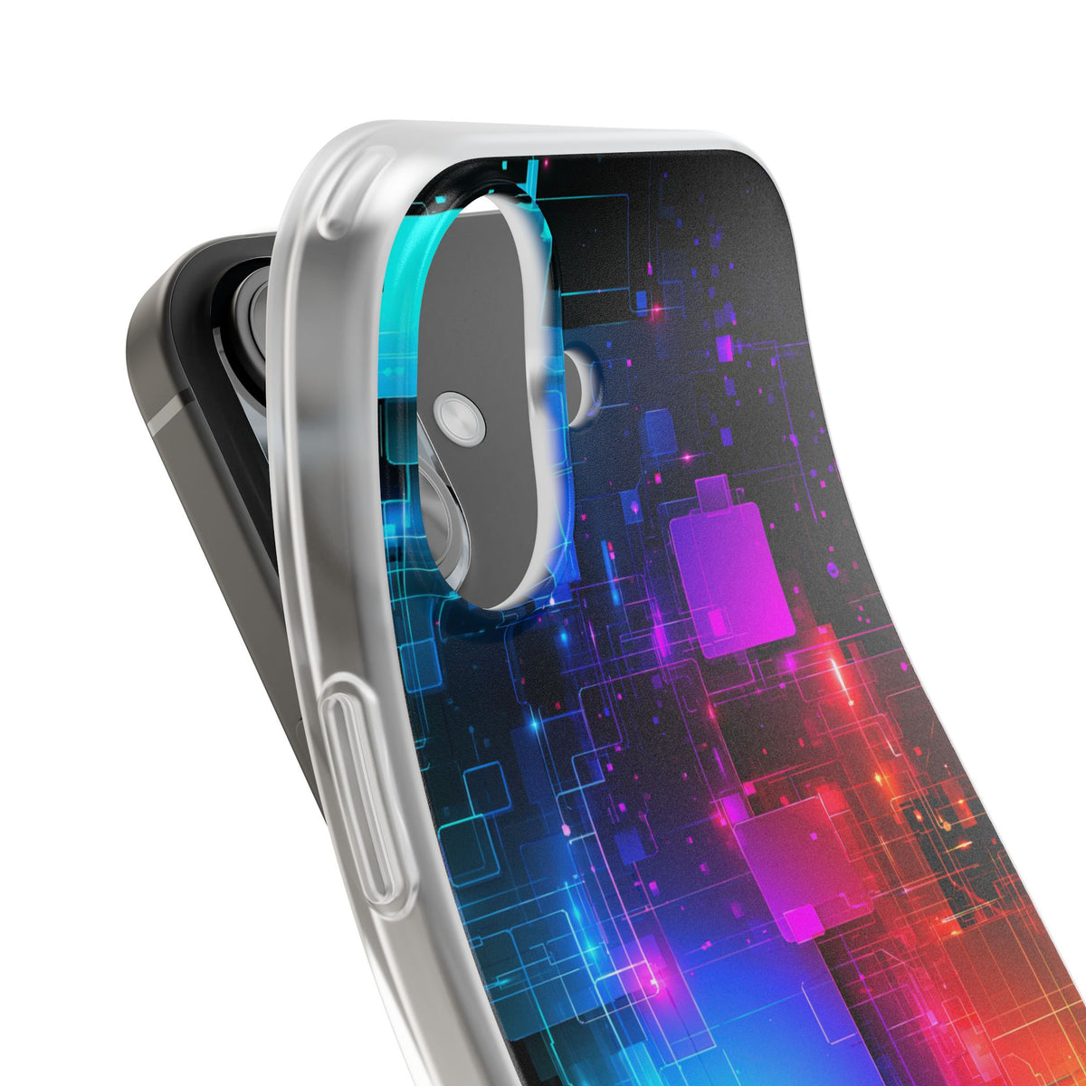 Spectral Circuit Grid · Lite Phone Case for iPhone ·  Black