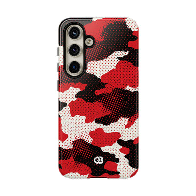Crimson Halftone Camo · Tough Phone Case for Samsung · Red