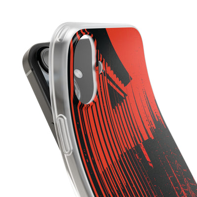 Red Lite Phone Case for iPhone - Crimson Brutalist Distortion