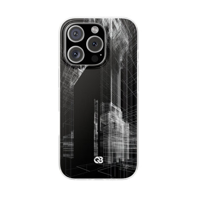 Black Lite Phone Case for iPhone - Ghost Urban Wireframe