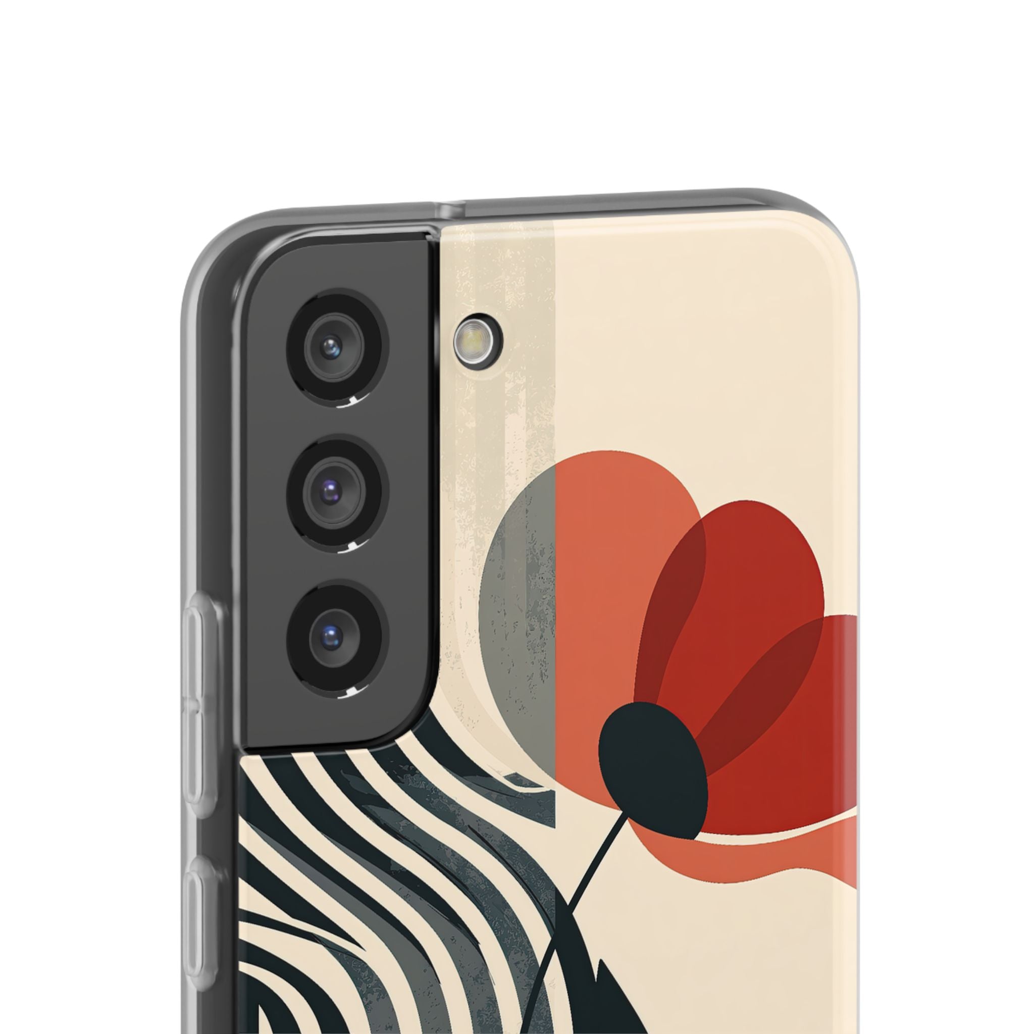 Beige Lite Phone Case for Samsung - Crimson Line Bloom