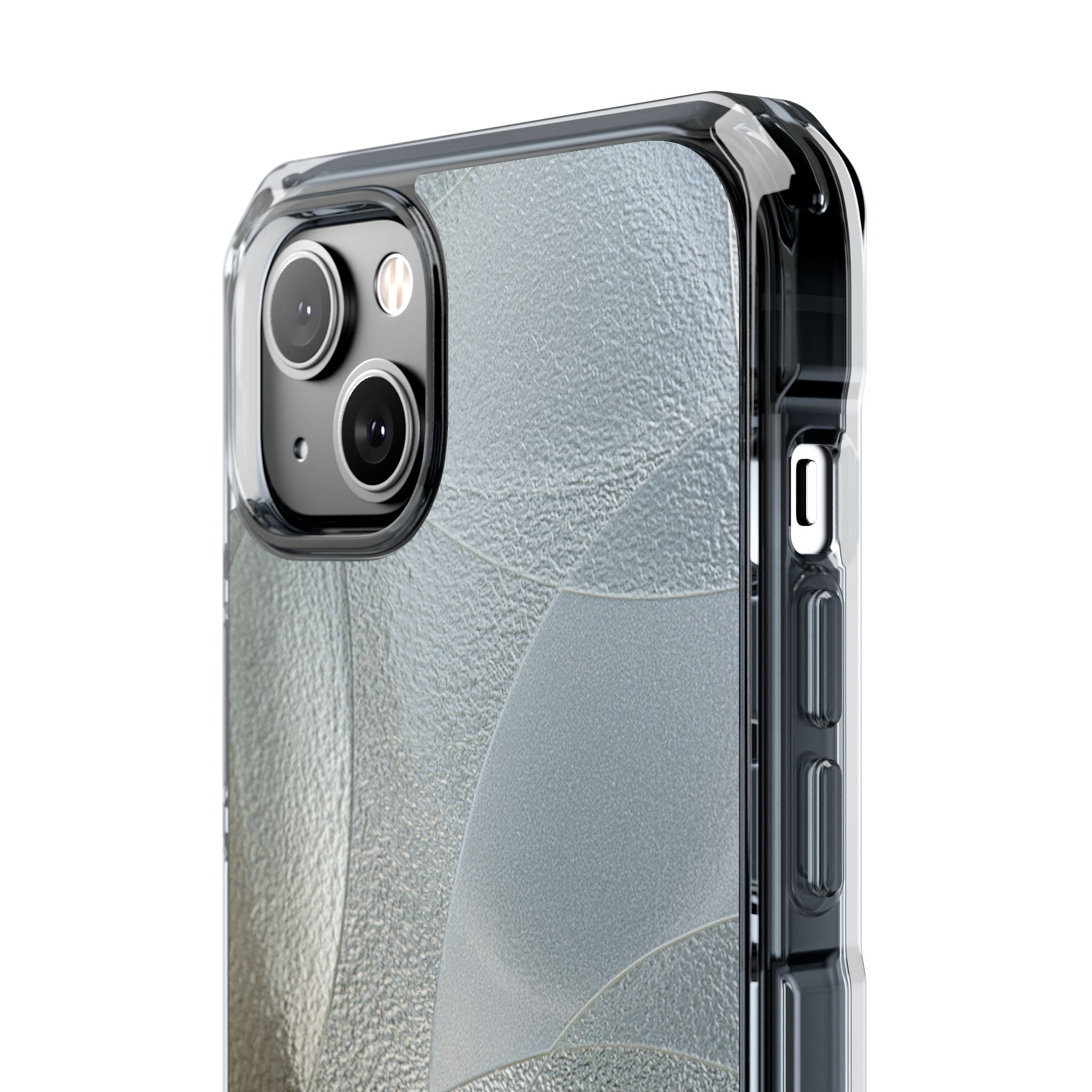 Silver Impact MagSafe Phone Case for iPhone - Frosted Silver Mosaic