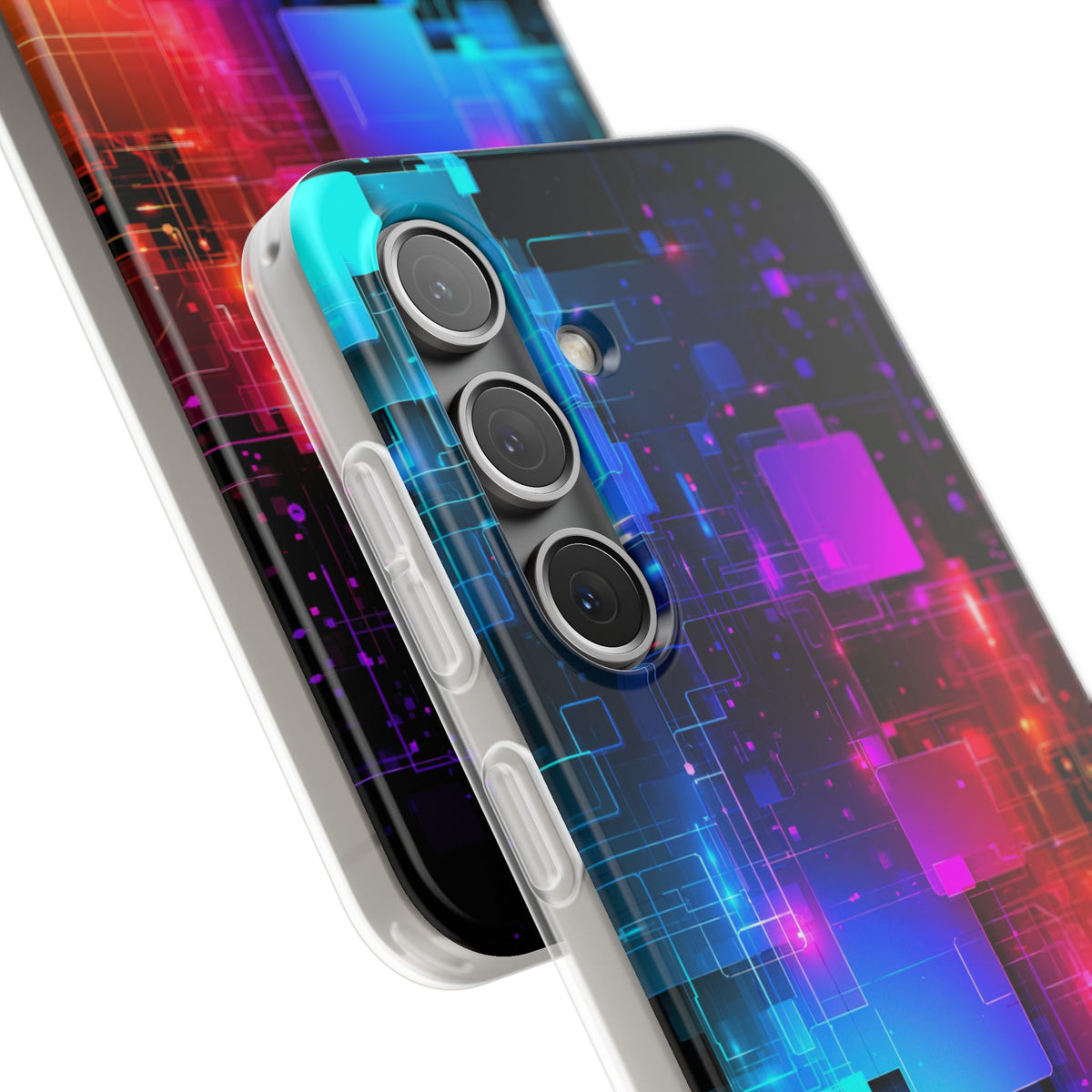 Spectral Circuit Grid · Lite Phone Case for Samsung · Black