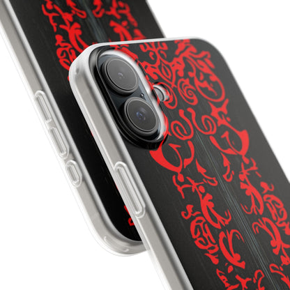 Crimson Spiral iPhone 16 Plus Case - Soft