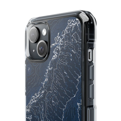 Nordic Contour Chart · Clear Impact Magnetic Phone Case for iPhone · Blue