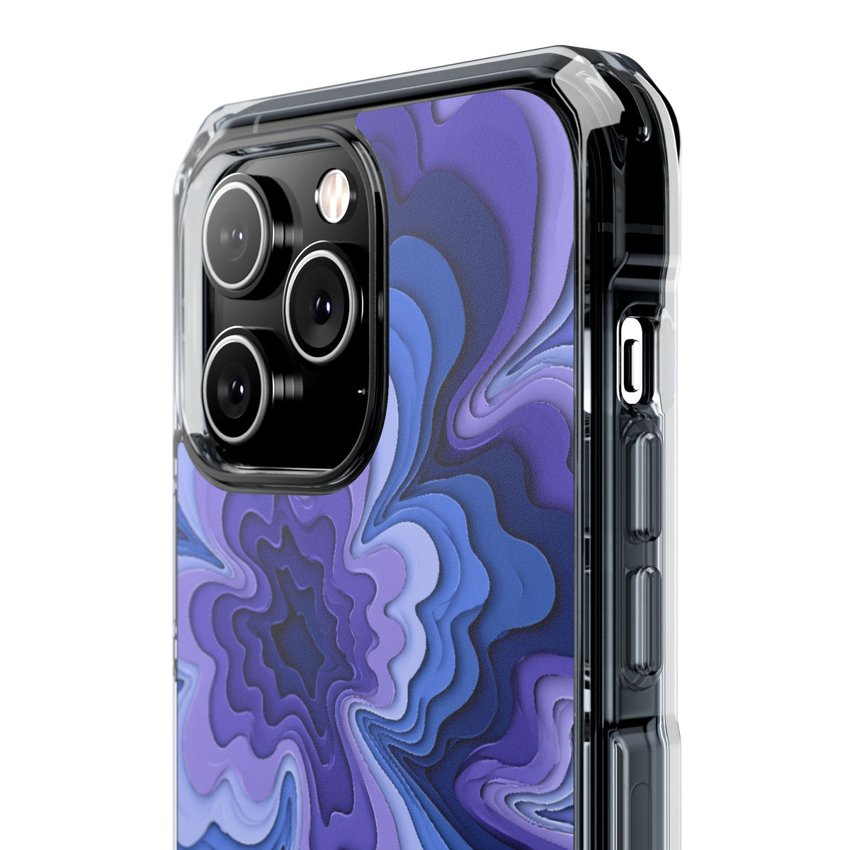 Periwinkle Strata Bloom · Clear Impact Magnetic Phone Case for iPhone · Purple