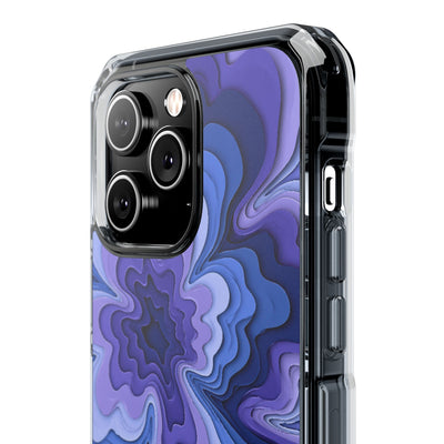 Periwinkle Strata Bloom · Clear Impact Magnetic Phone Case for iPhone · Purple