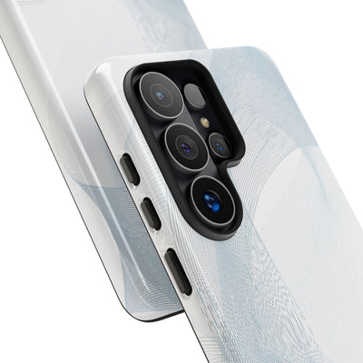 White Tough Phone Case for Samsung - Arctic Line Current