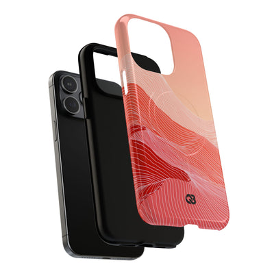 Red Tough 2.0 Magsafe Phone Case for iPhone - Crimson Ridge Contour