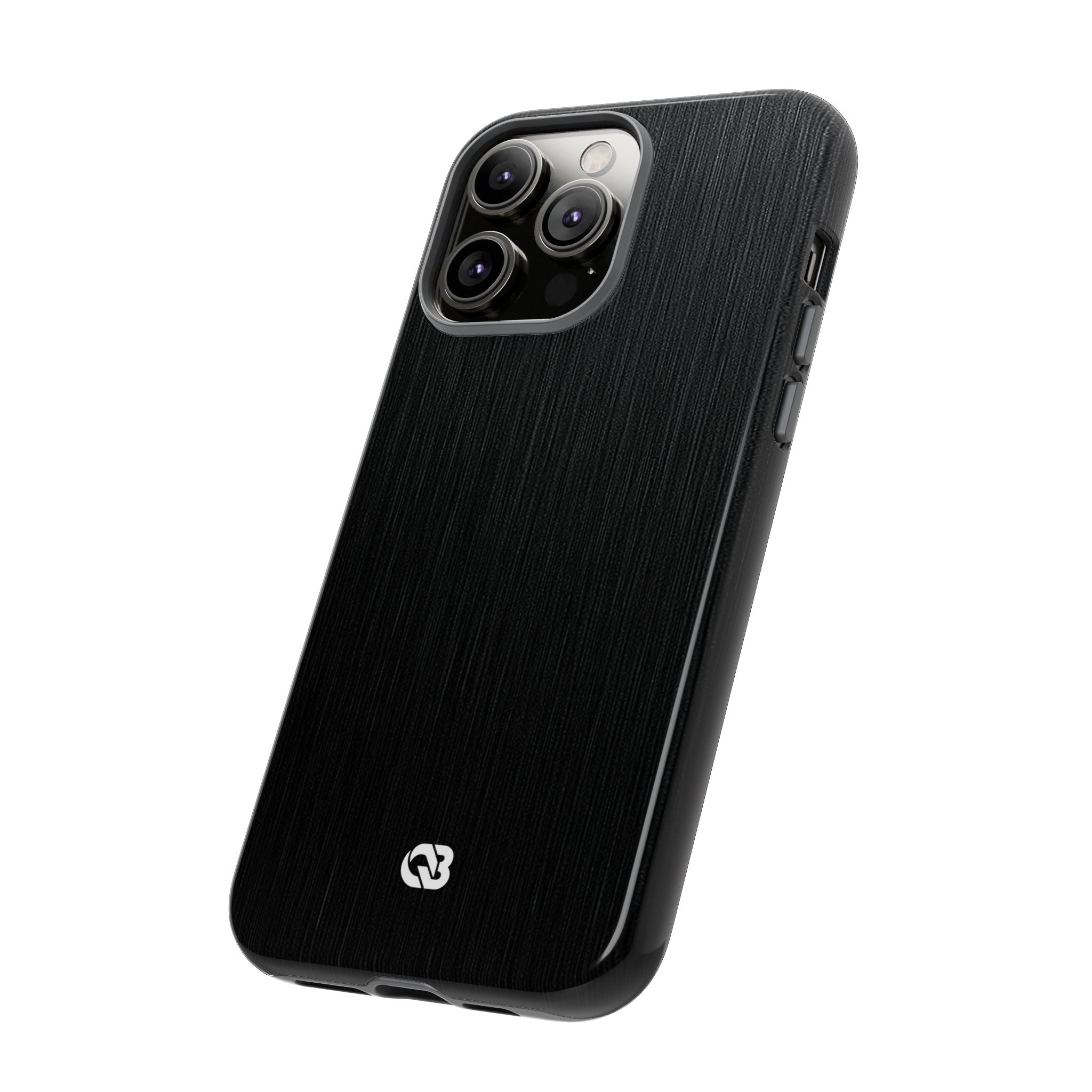 Black Tough Phone Case for iPhone - Brushed Obsidian Slate