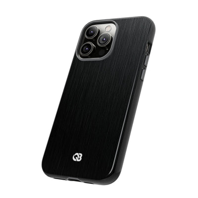 Black Tough Phone Case for iPhone - Brushed Obsidian Slate