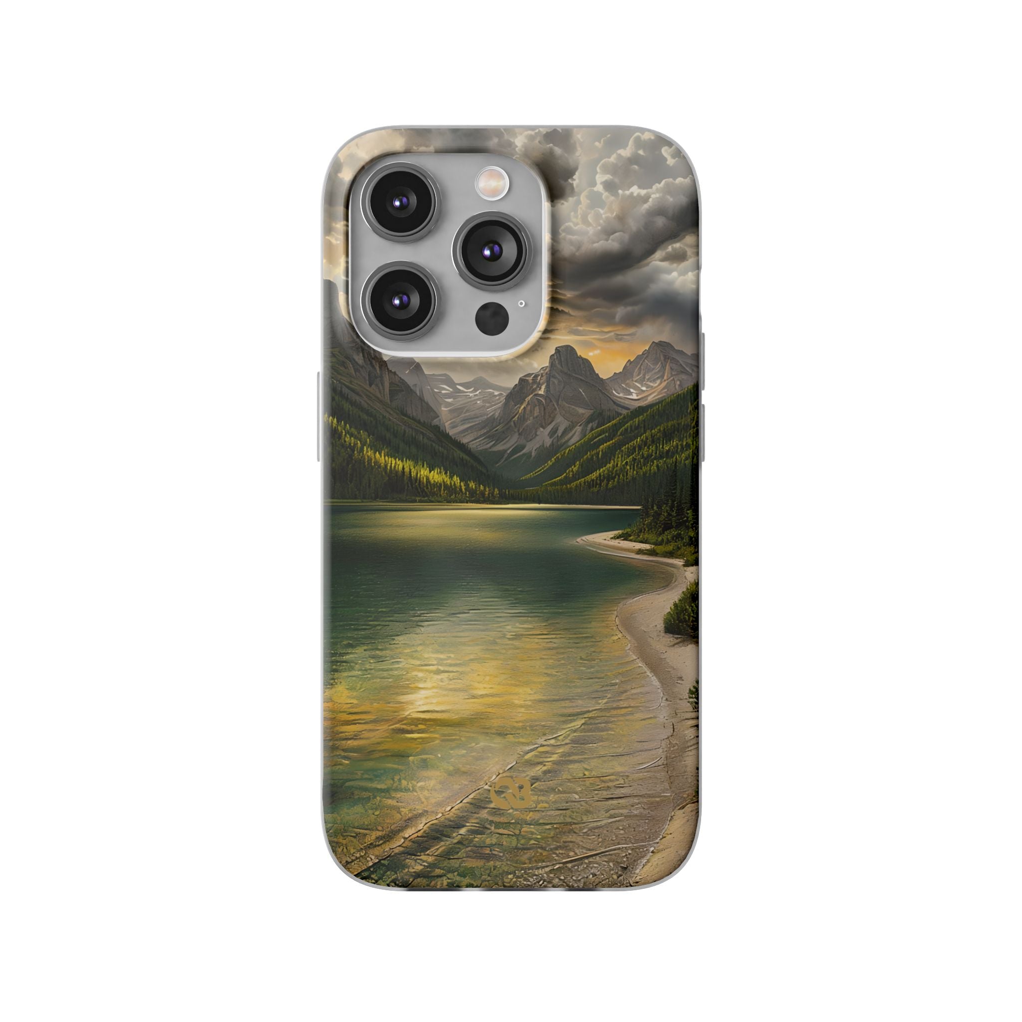 Gilded Mountain Lake · Soft Phone Case for iPhone