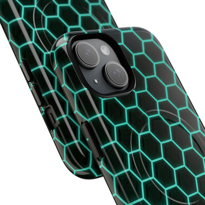 Neon Hex Spectrum · Tough 2.0 Magnetic Phone Case for iPhone · Teal