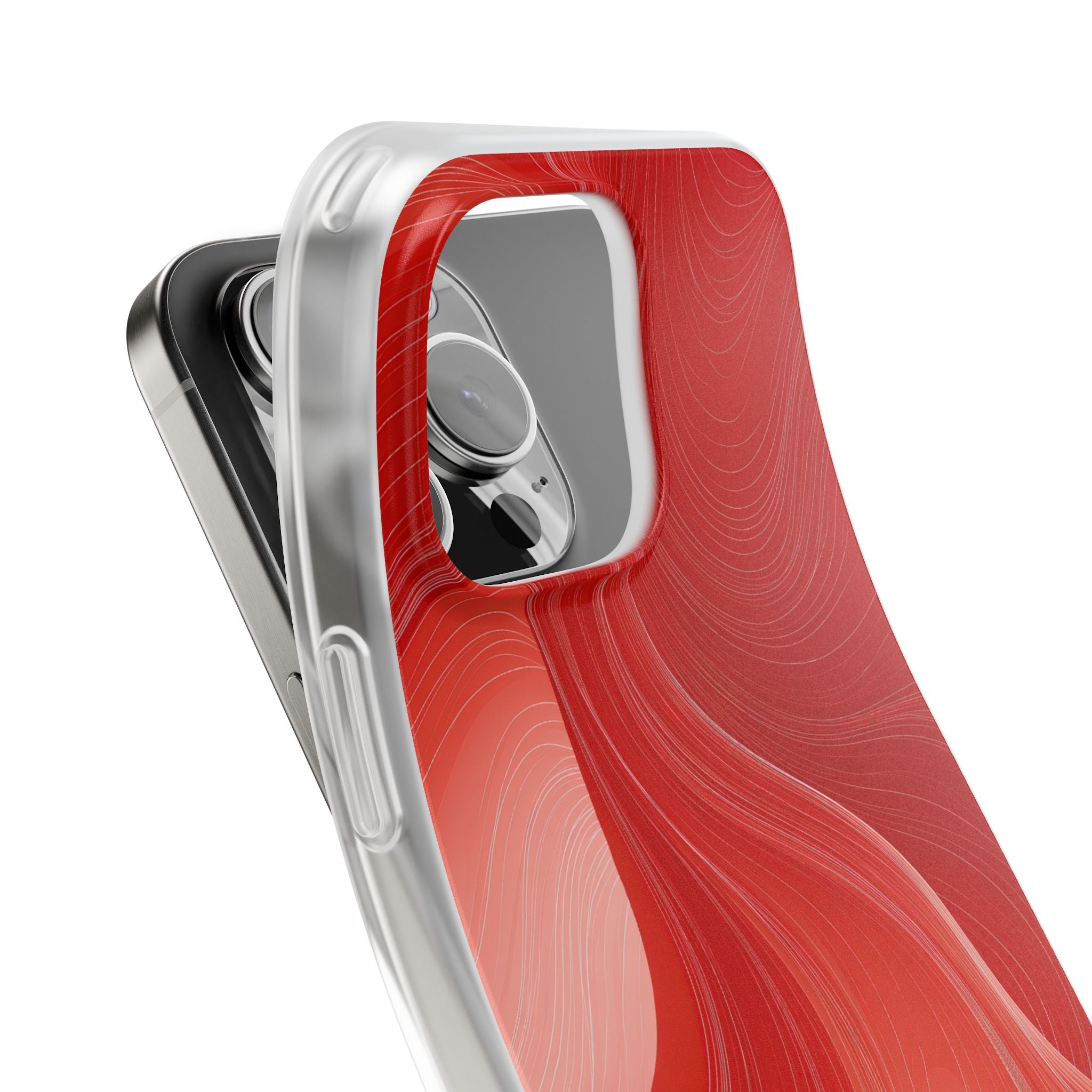 Red Lite Phone Case for iPhone - Crimson Silk Strands