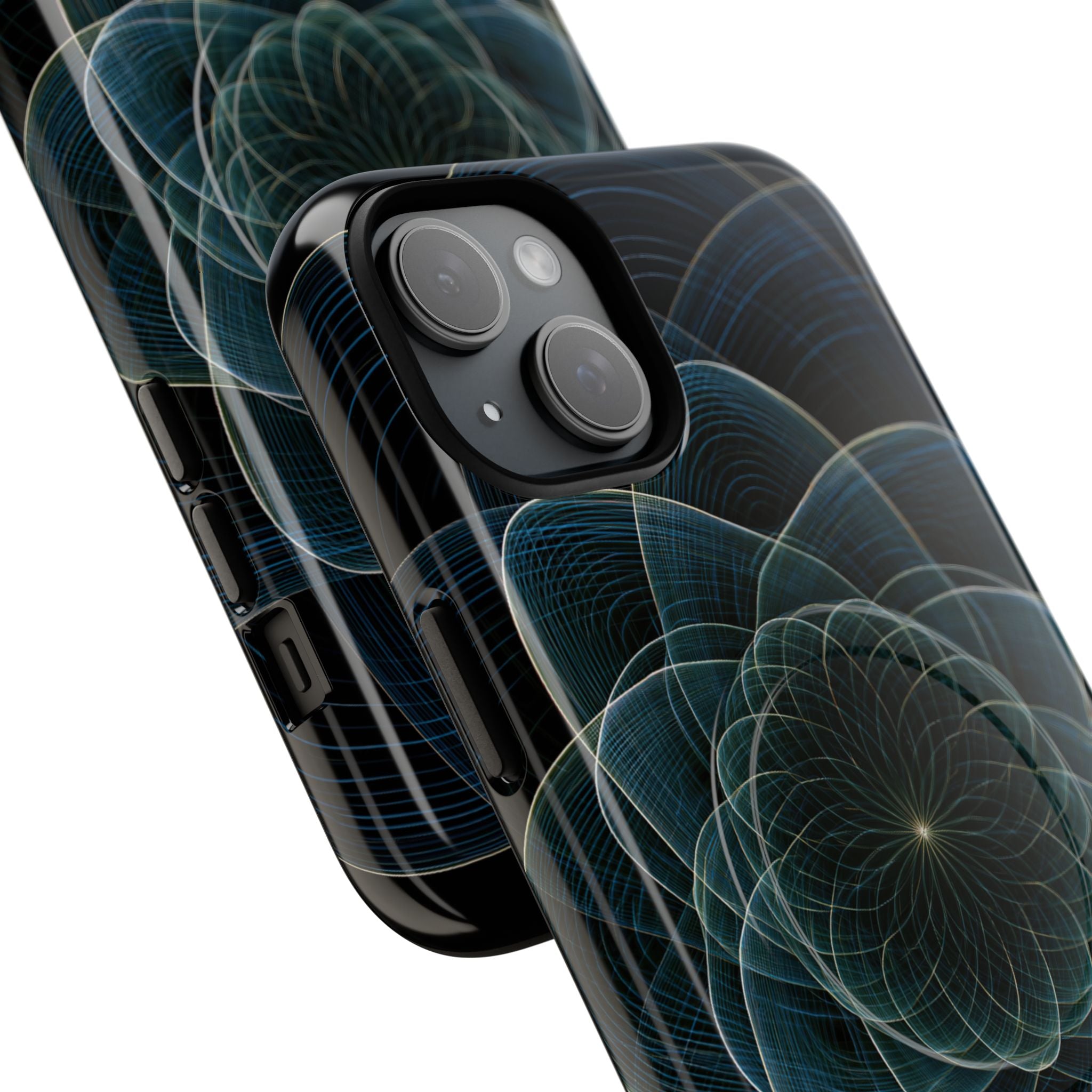 Blue Tough 2.0 Magsafe Phone Case for iPhone - Celestial Wireframe Bloom