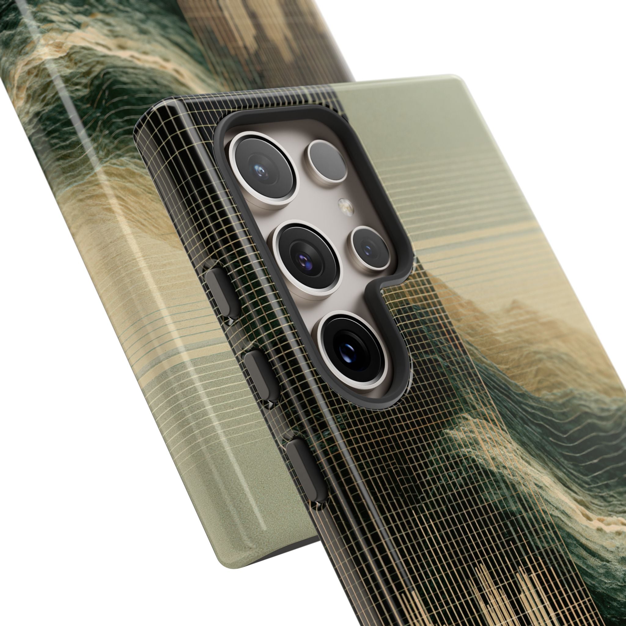 Beige Tough Phone Case for Samsung - Veridian Data Ridge