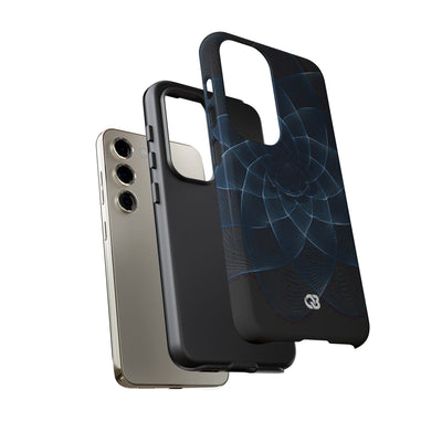 Blue Tough Phone Case for Samsung - Cobalt Geometric Bloom