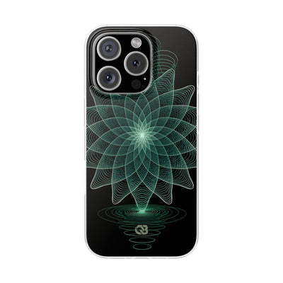 Green Lite Phone Case for iPhone - Cyan Signal Bloom