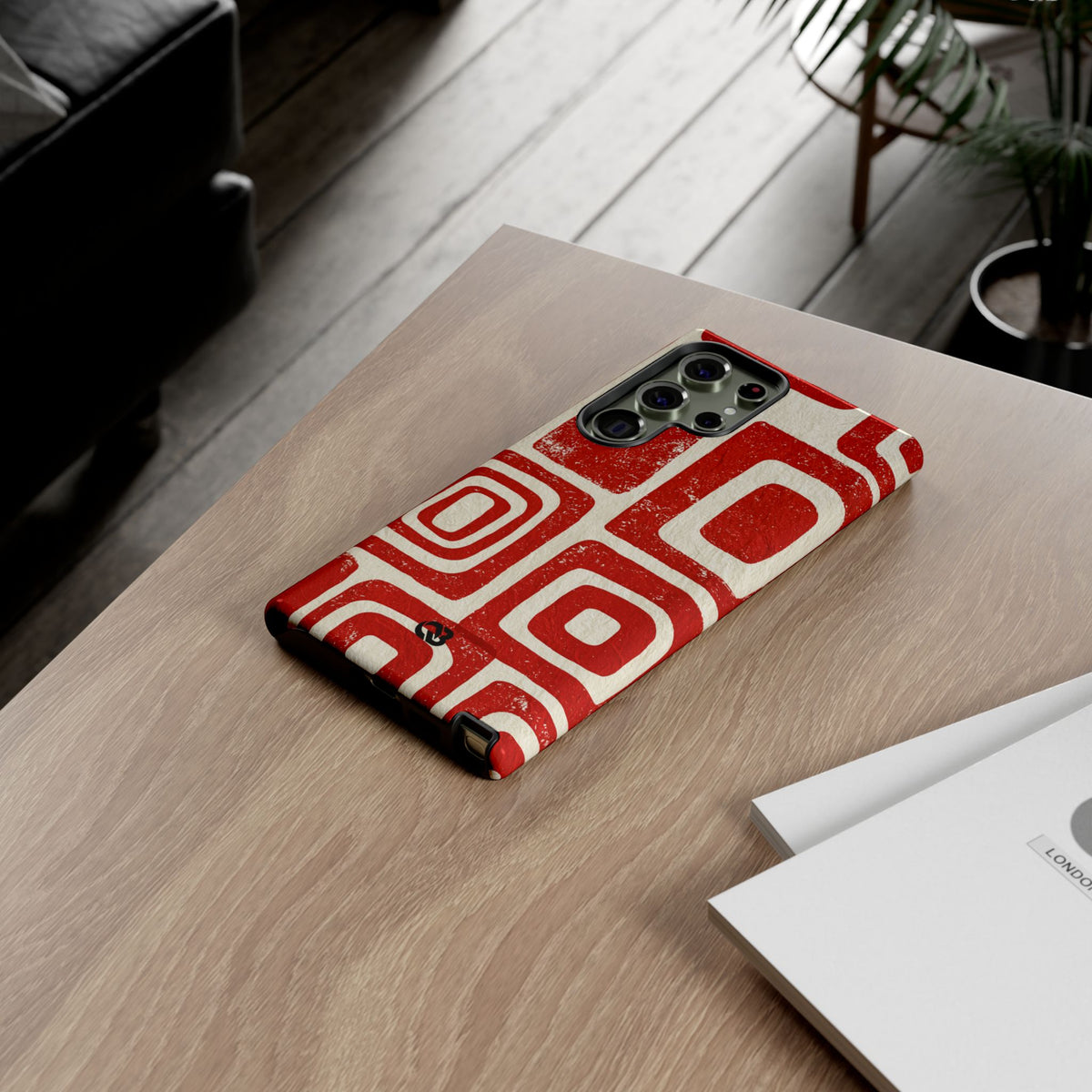 Vermilion Block Motif · Tough Phone Case for Samsung · Red