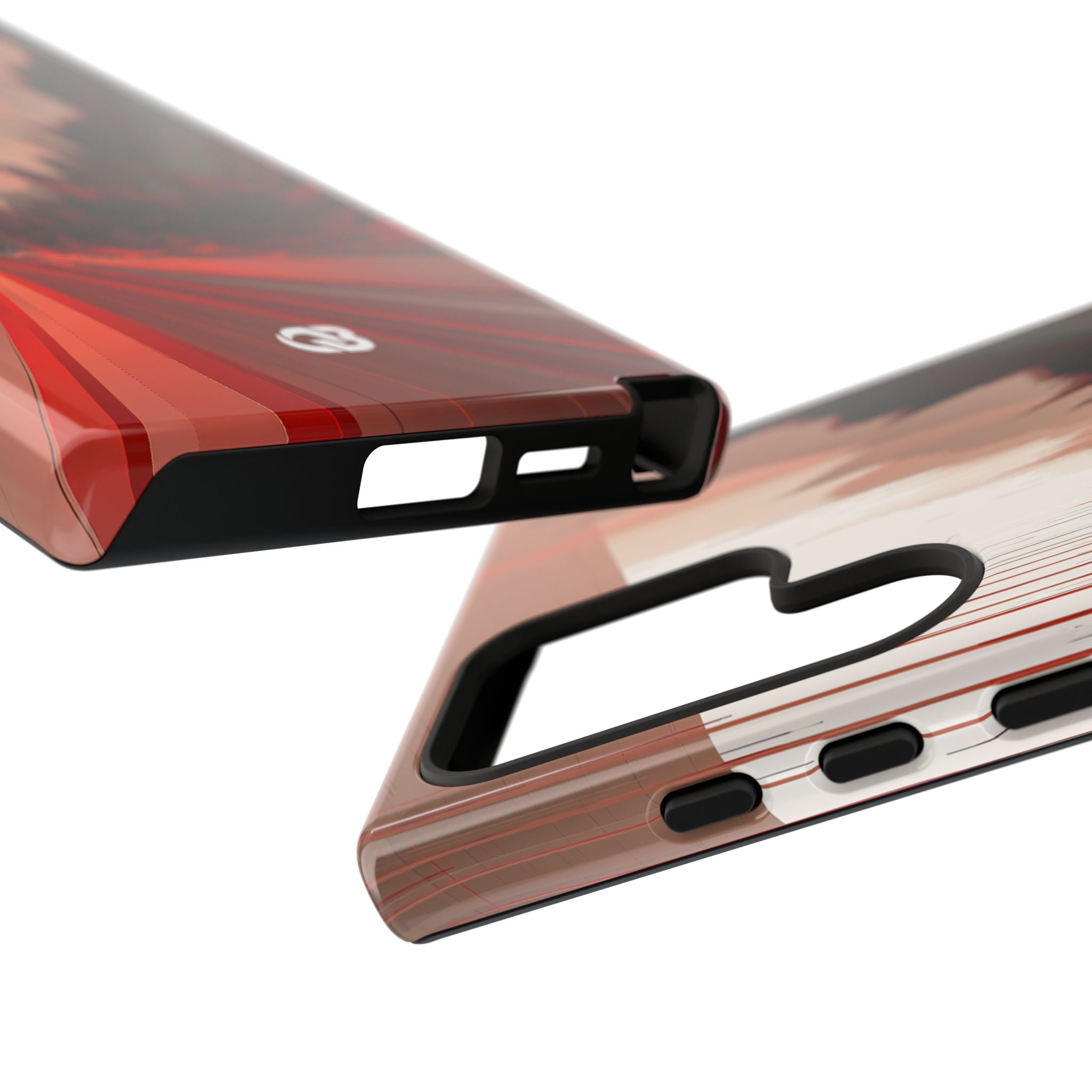Red Tough Phone Case for Samsung - Crimson Pulse Horizon
