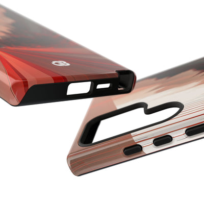 Red Tough Phone Case for Samsung - Crimson Pulse Horizon