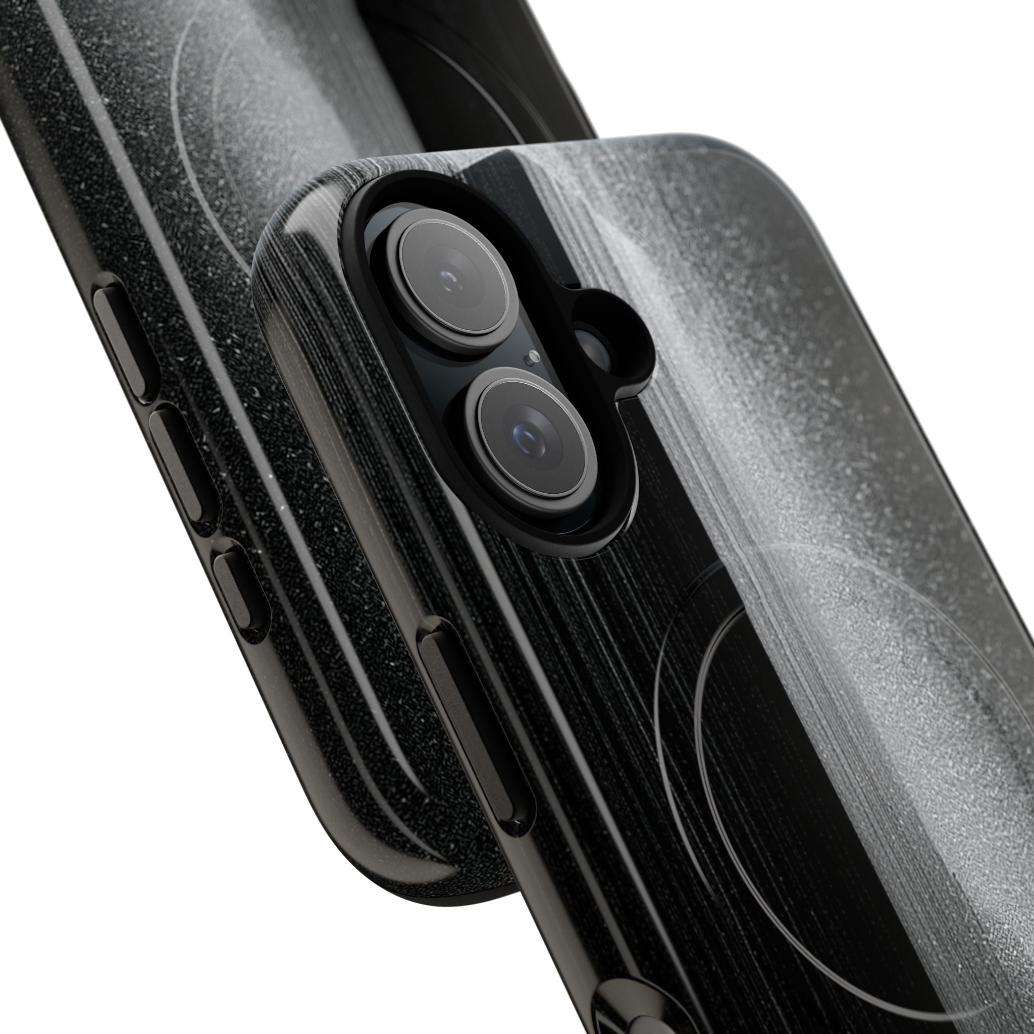 Black Tough 2.0 Magsafe Phone Case for iPhone - Brutalist Pixel Monolith