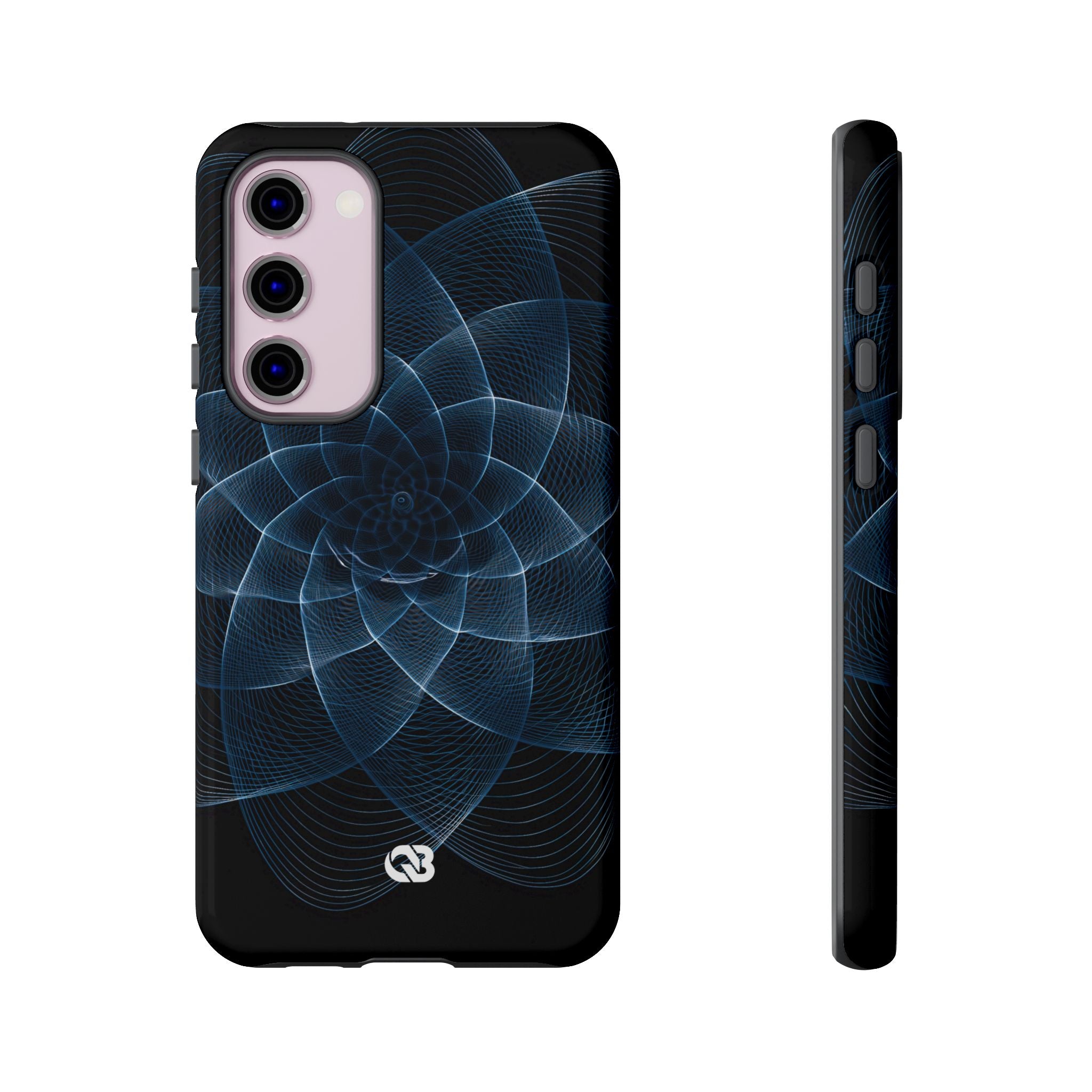Blue Tough Phone Case for Samsung - Cobalt Geometric Bloom