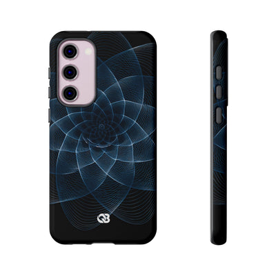 Blue Tough Phone Case for Samsung - Cobalt Geometric Bloom