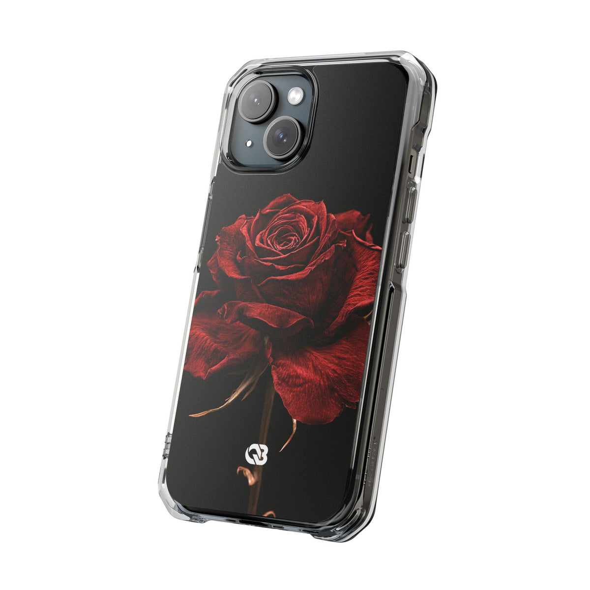 Crimson Noir Rose · Clear Impact Magnetic Phone Case for iPhone ·  Black
